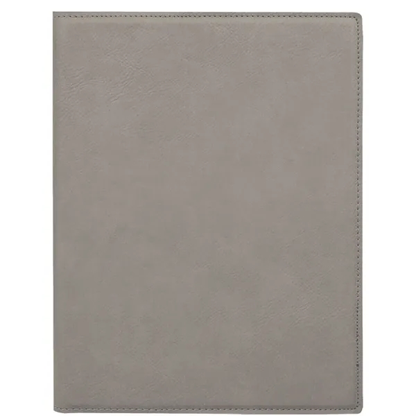 7" x 9" gray PU leatherette portfolio with writing pad, pen... from ASI 74601 Calico