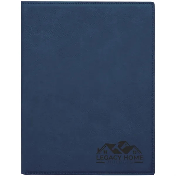 7" x 9" blue and black PU leatherette portfolio with writing... from ASI 74601 Calico