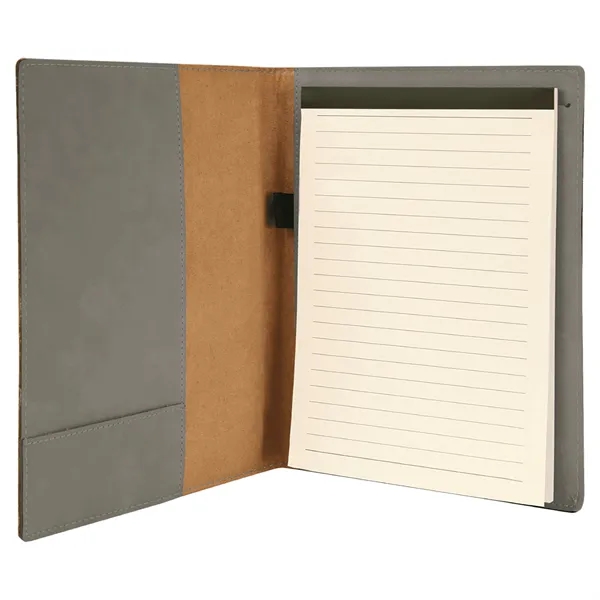 7" x 9" gray PU leatherette portfolio with writing pad, pen... from ASI 74601 Calico