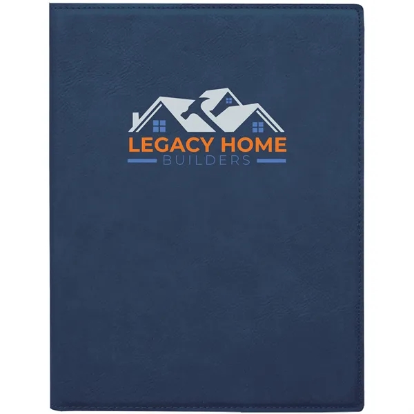 7" x 9" blue and black PU leatherette portfolio with writing... from ASI 74601 Calico