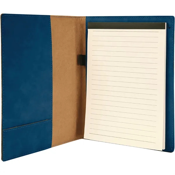 7" x 9" blue and black PU leatherette portfolio with writing... from ASI 74601 Calico