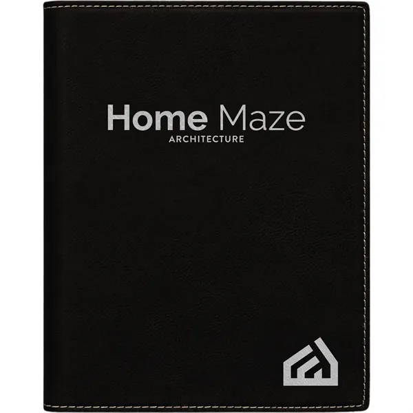 7" x 9" black and silver PU leatherette portfolio with 50... from ASI 74601 Calico