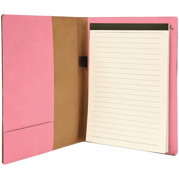 7"  x 9" pink PU leather portfolio with writing pad,... from ASI 74601 Calico