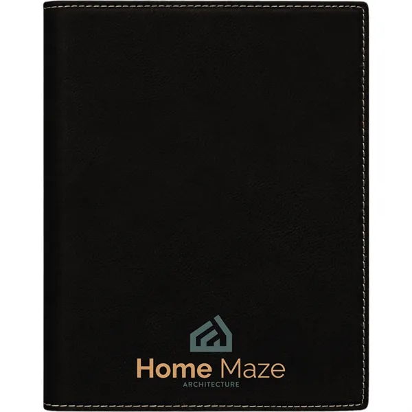 7" x 9" black and silver PU leatherette portfolio with 50... from ASI 74601 Calico