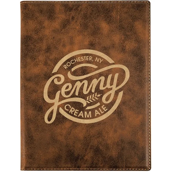 7" x 9" rustic gold PU leatherette portfolio with writing pad,... from ASI 74601 Calico