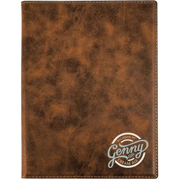 7" x 9" rustic gold PU leatherette portfolio with writing pad,... from ASI 74601 Calico
