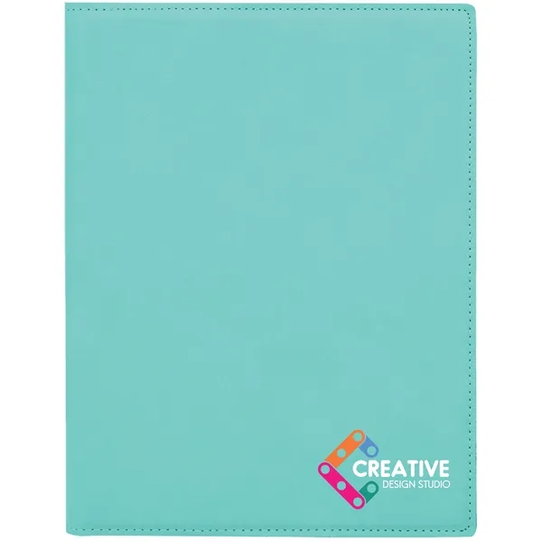7" x 9" teal PU leatherette portfolio with writing pad, pen... from ASI 74601 Calico