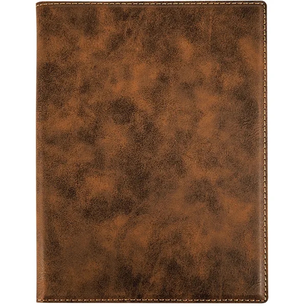 7" x 9" rustic gold PU leatherette portfolio with writing pad,... from ASI 74601 Calico