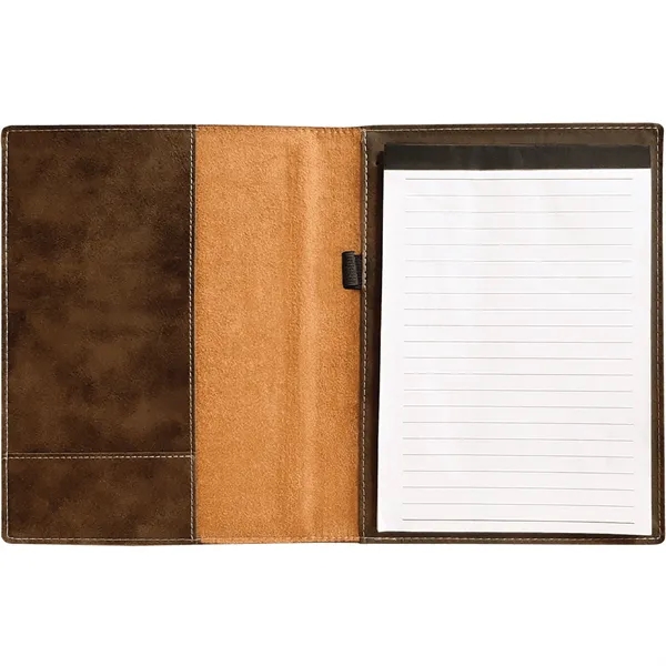 7" x 9" rustic gold PU leatherette portfolio with writing pad,... from ASI 74601 Calico