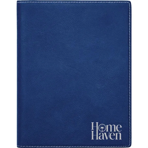 7" x 9" blue and silver PU leatherette portfolio with writing... from ASI 74601 Calico