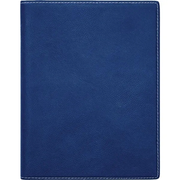 7" x 9" blue and silver PU leatherette portfolio with writing... from ASI 74601 Calico