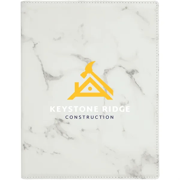 7" x 9" marble-look PU leatherette portfolio with writing pad, pen... from ASI 74601 Calico