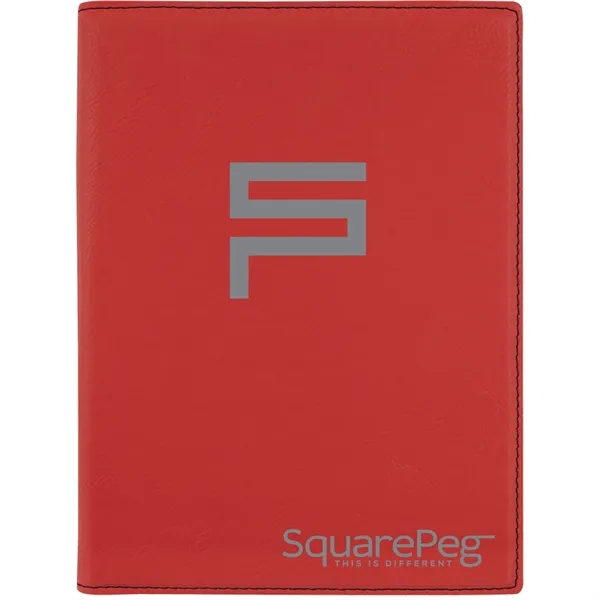 7" x 9" red PU leather portfolio with 50 page writing... from ASI 74601 Calico