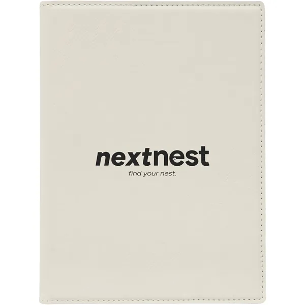 7" x 9" blue and silver PU leatherette portfolio with writing... from ASI 74601 Calico