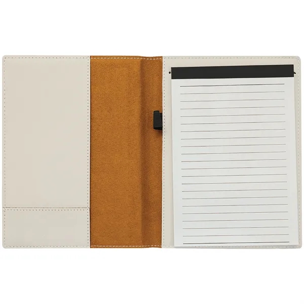 7" x 9" blue and silver PU leatherette portfolio with writing... from ASI 74601 Calico