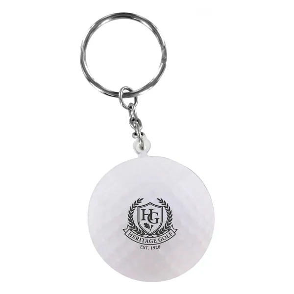 1.5" soft and squeezable golf ball shaped stress reliever keychain.... from ASI 63549 Jornik Manufacturing Corp