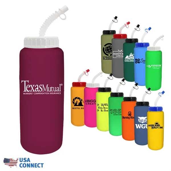 32 oz Grip Bottle with Flexible Straw - USA Connect... from ASI 30270 Aakron Line