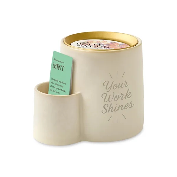 Convertible 8 oz Soy Candle with Self-Watering Ceramic Planter... from ASI 56070 Gemline / Gemline®