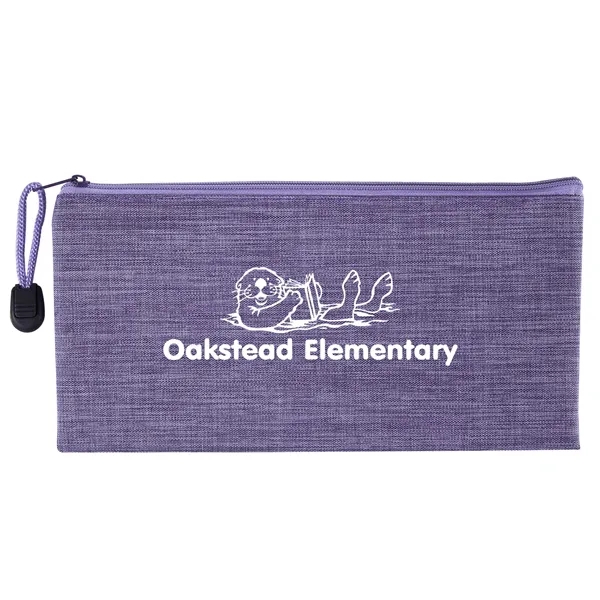 School pouch with heathered polycanvas construction, polyester interior lining, colored top... from ASI 52840 Evans Manufacturing