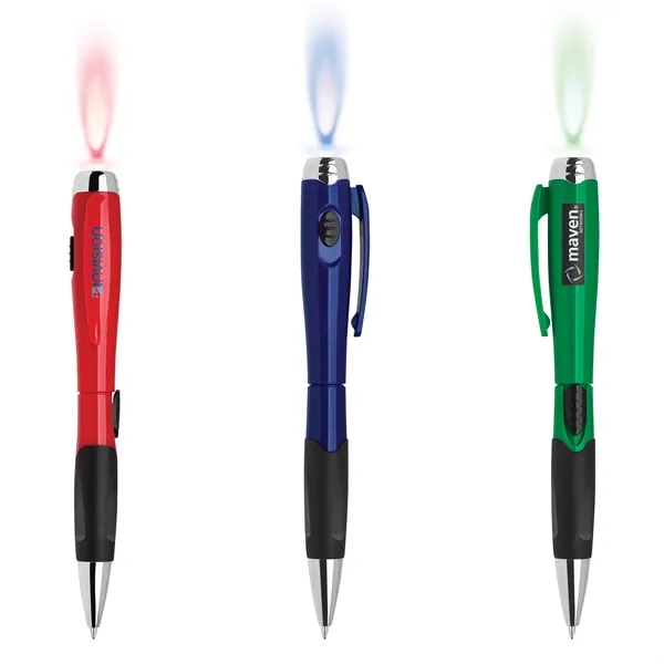 Retractable plastic pen with click buttons on 2 sides along with... from ASI 68190 Lungsal / Lungsal