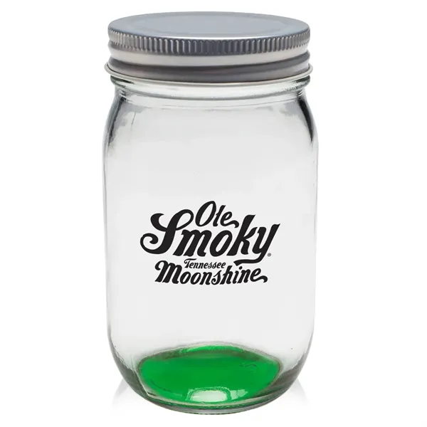 16 oz. canning Mason jar with secure aluminum lid.... from ASI 68507 The Magnet Group / Benchmark Crystal & Clocks