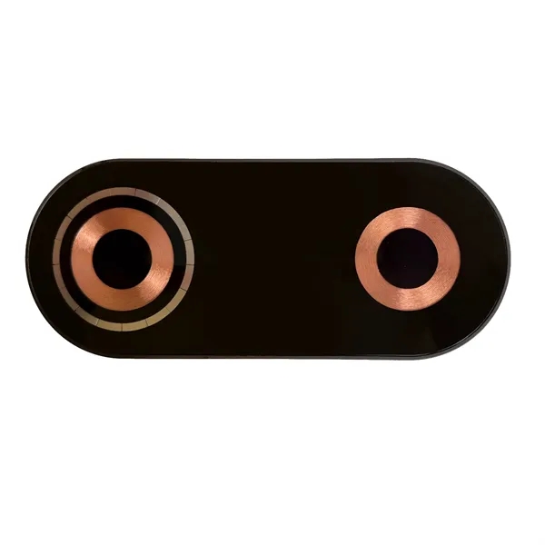 Glass dual wireless charging pad with red and blue LED lights... from ASI 68507 The Magnet Group