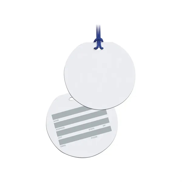 Round write-on surface luggage tag with standard loop strap.... from ASI 68507 The Magnet Group / Perfect Line