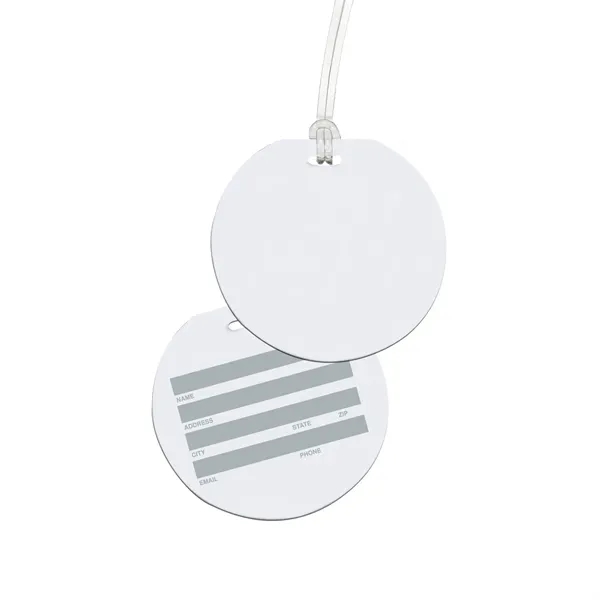 Round write-on surface luggage tag with standard loop strap.... from ASI 68507 The Magnet Group / Perfect Line