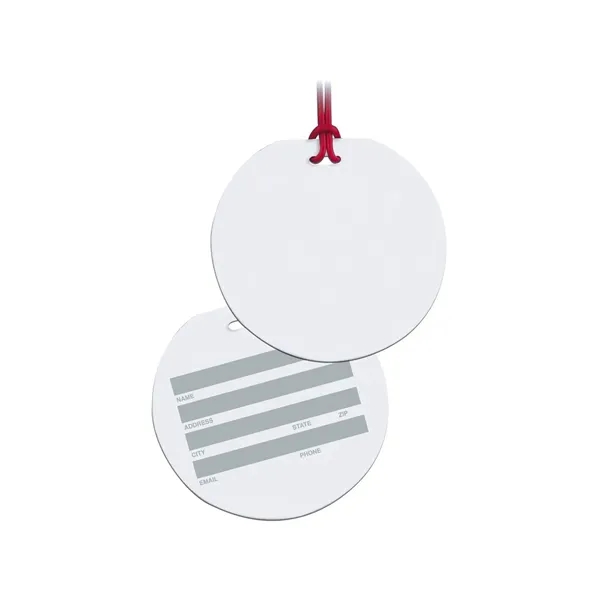 Round write-on surface luggage tag with standard loop strap.... from ASI 68507 The Magnet Group / Perfect Line