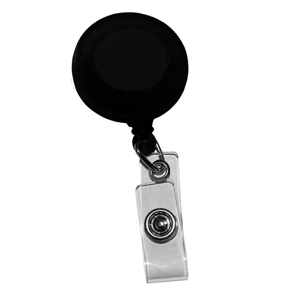 Round retractable badge holder with 30" long nylon cord and a... from ASI 68507 The Magnet Group / Perfect Line