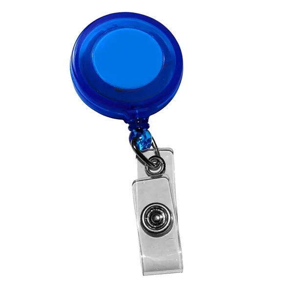 Round retractable badge holder with 30" long nylon cord and a... from ASI 68507 The Magnet Group / Perfect Line