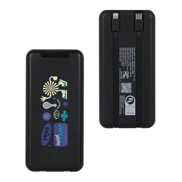 10000mAh UL Listed Power Bank with Built-In Charging Cables... from ASI 36730 Ariel Premium Supply Inc