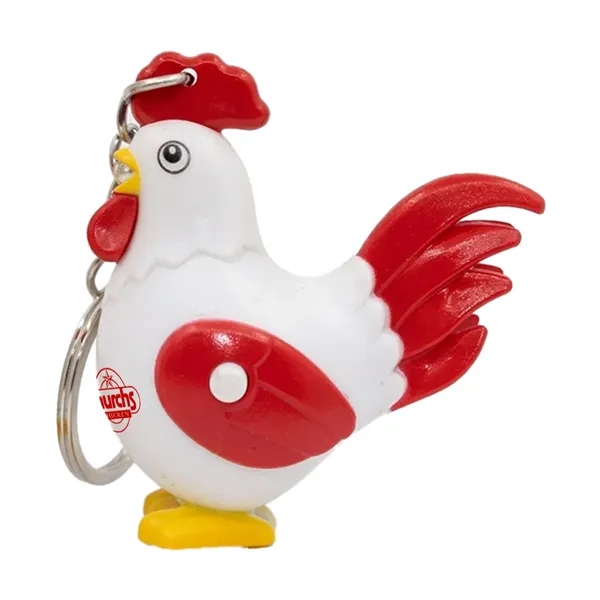 Plastic crowing rooster LED light keychain. Super bright LED light turns... from ASI 31517 Admart Products / Admart Line