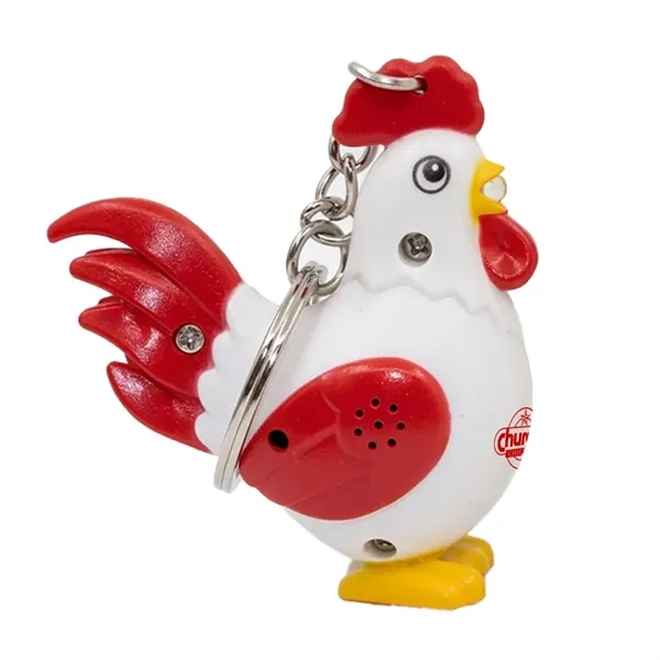Plastic crowing rooster LED light keychain. Super bright LED light turns... from ASI 31517 Admart Products / Admart Line