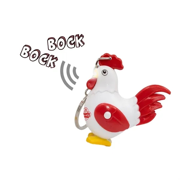 Plastic crowing rooster LED light keychain. Super bright LED light turns... from ASI 31517 Admart Products / Admart Line