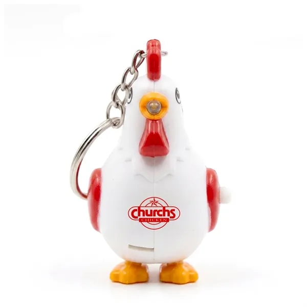 Plastic crowing rooster LED light keychain. Super bright LED light turns... from ASI 31517 Admart Products / Admart Line