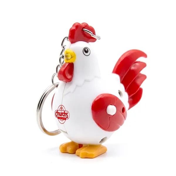 Plastic crowing rooster LED light keychain. Super bright LED light turns... from ASI 31517 Admart Products / Admart Line
