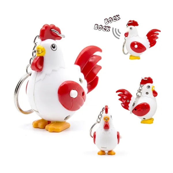Plastic crowing rooster LED light keychain. Super bright LED light turns... from ASI 31517 Admart Products / Admart Line