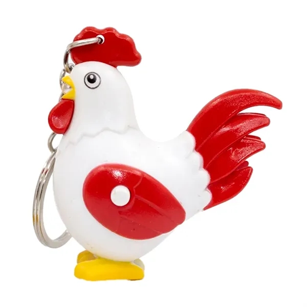 Plastic crowing rooster LED light keychain. Super bright LED light turns... from ASI 31517 Admart Products / Admart Line