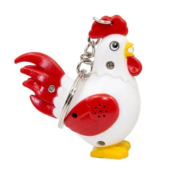 Plastic crowing rooster LED light keychain. Super bright LED light turns... from ASI 31517 Admart Products / Admart Line
