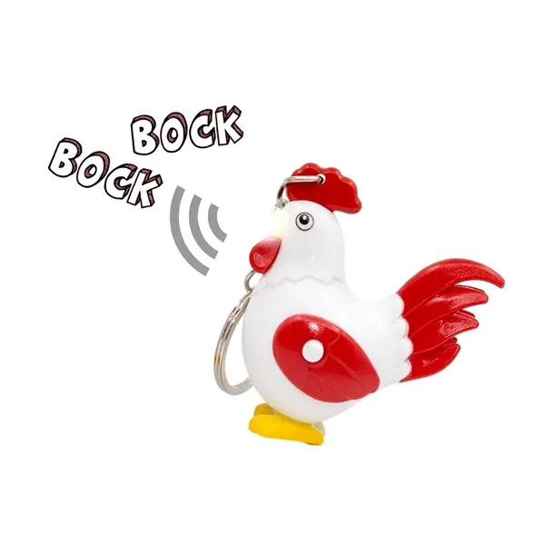 Plastic crowing rooster LED light keychain. Super bright LED light turns... from ASI 31517 Admart Products / Admart Line