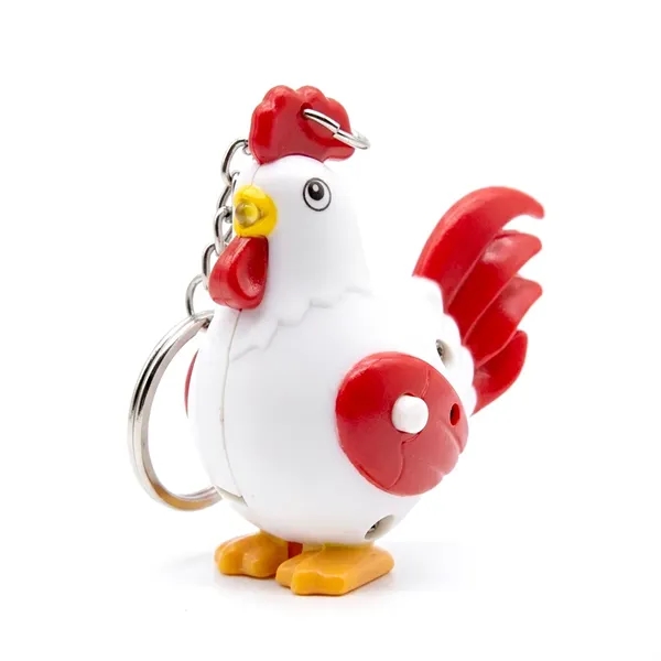 Plastic crowing rooster LED light keychain. Super bright LED light turns... from ASI 31517 Admart Products / Admart Line