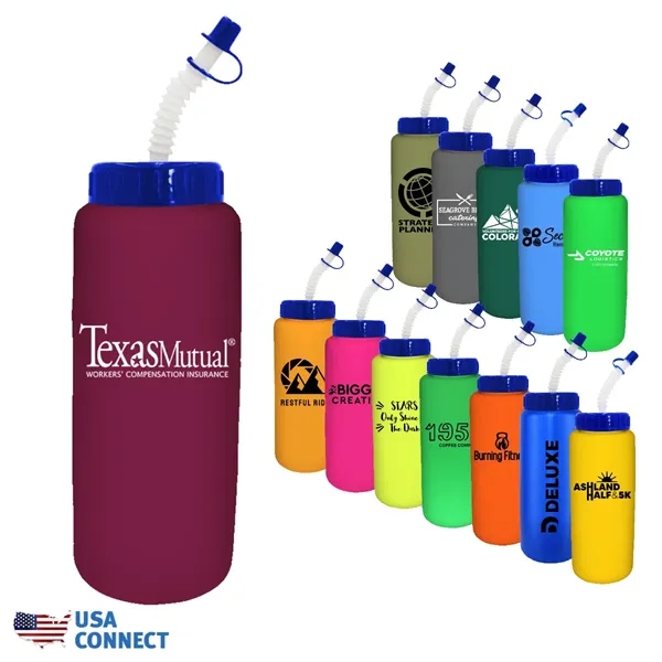 32 oz Grip Bottle with Flexible Straw - USA Connect... from ASI 30270 Aakron Line