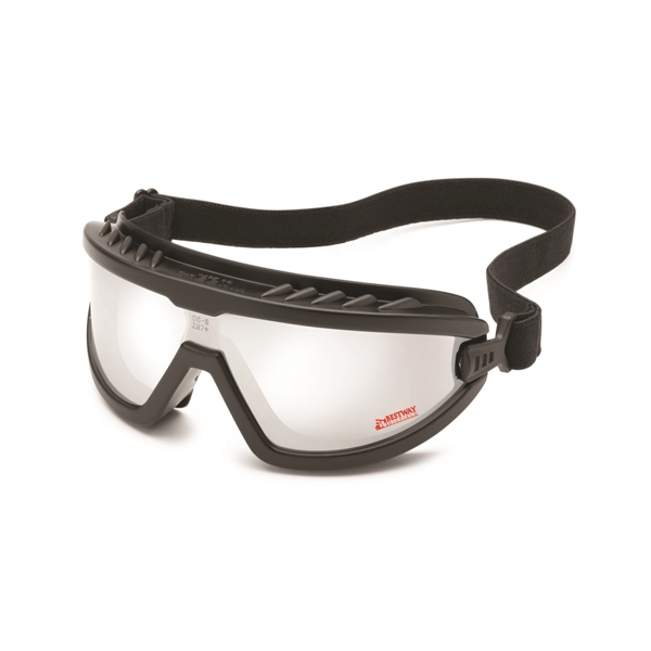 Black frame, silver mirror lens, Wheelz goggles. Printed on lower lens... from ASI 79951 Promosafe