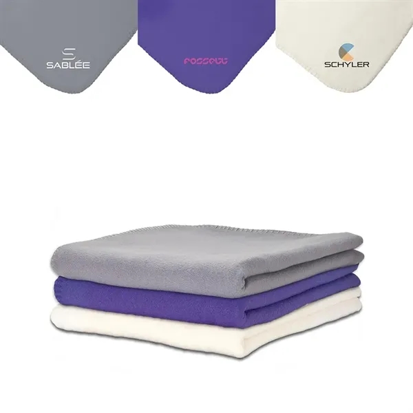 0.12" x 60" x 50" fleece blanket with color-matching whipstitch edging.... from ASI 67866 Logomark/Valumark