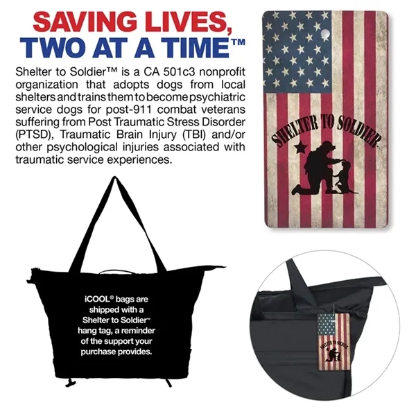 iCOOL® Rockvale Repreve® Packable Puffer 20-Can Cooler Tote... from ASI 67866 Logomark/Valumark