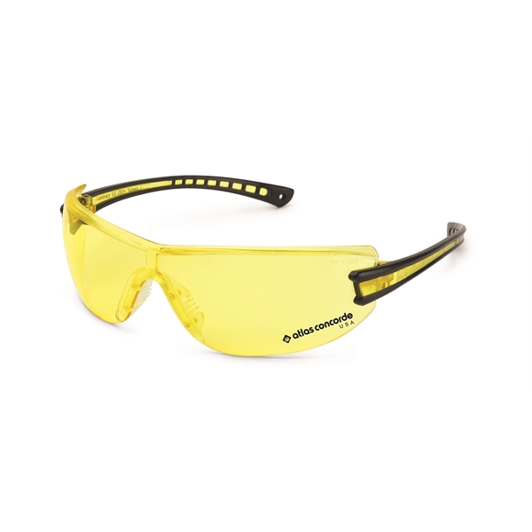 Black frame, elastic temple, Luminary safety glasses. Complies with ANSI. Printed... from ASI 79951 Promosafe / Promosafe
