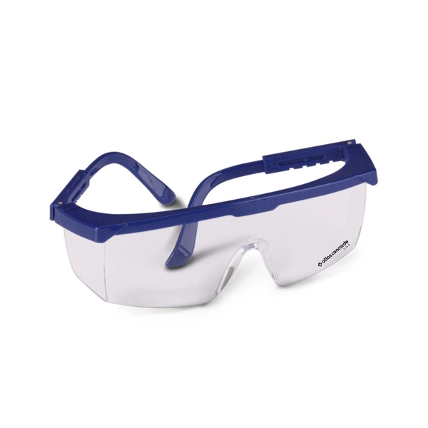Blue, durable frame, adjustable temple, lightweight, Strobe safety glasses. Printed on... from ASI 79951 Promosafe / Promosafe