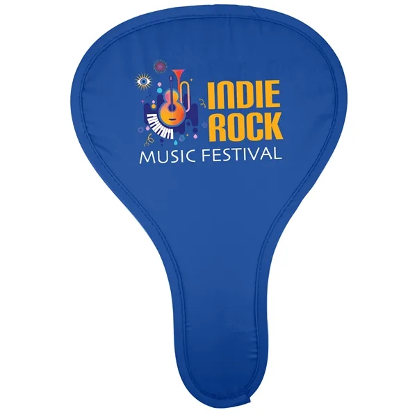 Folding hand fan with an elastic strap and silver on one... from ASI 40480 Koozie Group