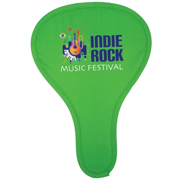 Folding hand fan with an elastic strap and silver on one... from ASI 40480 Koozie Group